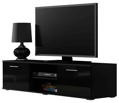 Produktbild von TV Lowboard SINDI SH4D schwarz / schwarz hochglanz