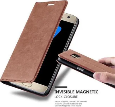 Produktbild von Cadorabo Hülle für Samsung Galaxy S7 Schutz Hülle in Braun Handyhülle Etui Case Cover Magnetverschluss
