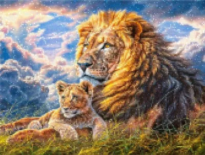Produktbild von Diamantstickerei Set "Der König der Löwen" 40x50 cm