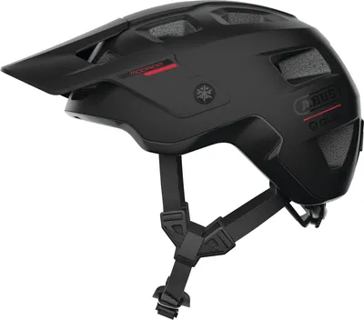 Image de ABUS Casque MTB MoDrop QUIN - casque de vélo intelligent avec Bluetooth®, détection de collision & système d'alarme SOS pour VTT - unisexe - noir mat, M