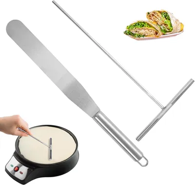 Immagine prodotto di Set di spatole e spatolini in acciaio inossidabile, composto da 2 pezzi, per la cucina