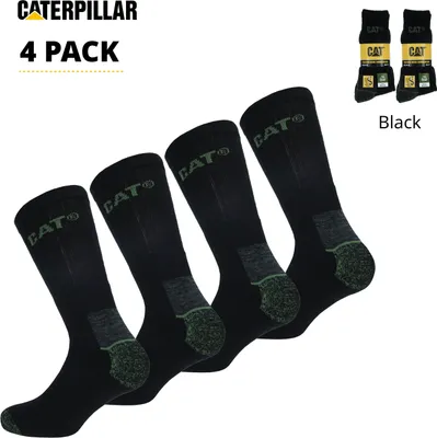 Produktbild von Caterpillar 4 Paar Socken / Arbeitssocken Thermo Verstärkte Spitze Ferse WolleSchwarz43-46