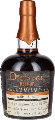 Produktbild von Dictador BEST OF 1980 APASIONADO Colombian Rum 37YO/260917/EX-P115 41 %  0,70 lt.