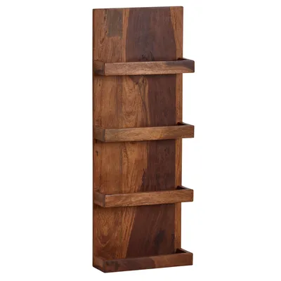Produktbild von WOHNLING Wandregal 30x80x10 cm Sheesham Massivholz Hängeregal Modern Schwebend Großes Design Schweberegal Regal Hängend Wohnzimmer Bücherregal Wand