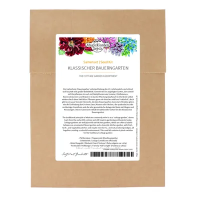 Produktbild von "Klassischer Bauerngarten" Samenset mit 6 traditionellen Sorten: Blumen, Kräuter & Gemüse