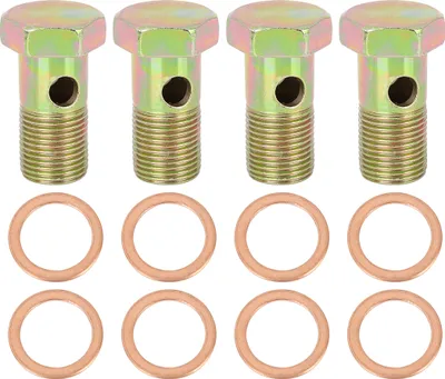 Image de 4 Sets M18x1.5mm Métrique Filetage Banjo Boulons Frein Raccord Adaptateur