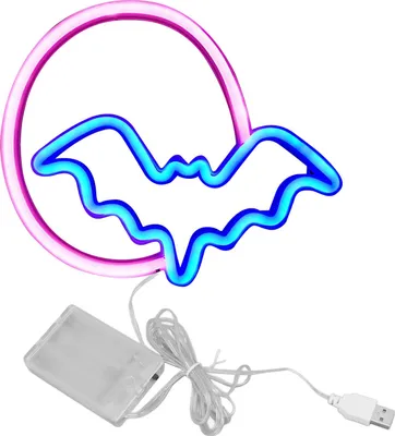 Zdjęcie produktu dla Neonowe znaki Księżyc i nietoperz LED Neonowe światła zasilane bateriami USB do dekoracji ściennych sypialni Bar Halloween Party