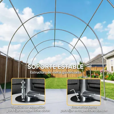 Image de Tente de garage - Abri pour voiture 3x6 m - Bâche en PE imperméable - Porte de garage basculante - Fenêtre - Abri mobile pour matériel - Blanc
