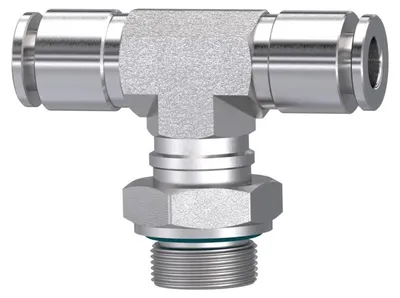 Produktbild von Riegler T-Steckverschraubung, drehbar, G 1/4 a., Schlauch-Ø 4, ES 1.4404