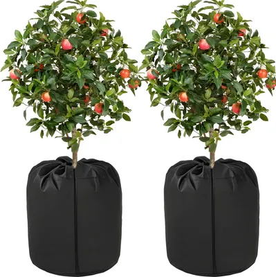 Produktbild von 2 Stück Topfschutz Pflanzen Winte,40x40cm Thermo Topfschutz für Pflanzen,Thermo Pflanztopfschutz,Winterschutz Draußen mit Reißverschluss und Kordelzug