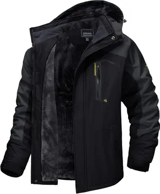 Produktbild von MAGCOMSEN Herren Winter Skijacke Fleece Gefüttert Softshelljacke Schwarz-Grau