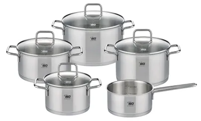Produktbild von ELO Topfset Citrin 5-teilig Kochgeschirr, Farbe:Edelstahl
