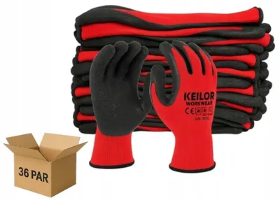 Produktbild von 36x Arbeitshandschuhe, Schutzhandschuhe, Latex-beschichtet, porös, 7