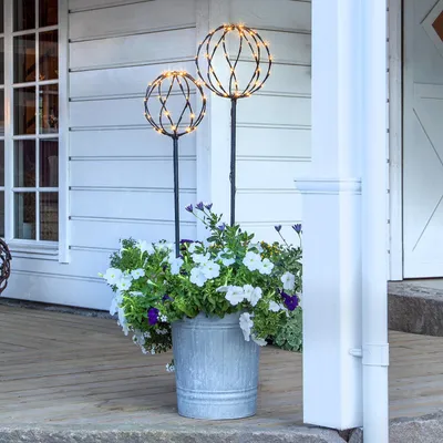 Produktbild von LED 3D Kugel Gartenstäbe "Sphere" 2er Set 0,6W Warmweiß inkl. Erdspieße