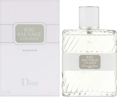 A product shot of Dior Eau Sauvage Cologne and its packaging.