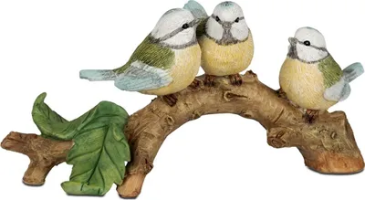 Produktbild von Dekofigur Vogelgruppe Meisen auf Ast 16cm Kunststein handbemalt Formano S25