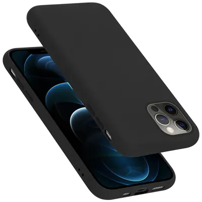 Zdjęcie produktu dla Etui Cadorabo do Apple iPhone 12 / iPhone 12 Pro (6,1 cala) w kolorze LIQUID BLACK Etui na telefon komórkowy wykonane z elastycznego silikonowego etui TPU Ultra Slim Soft Back Cover Case Bumper