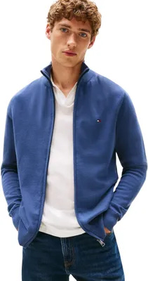 Produktbild von Tommy Hilfiger Herren Pullover mit Reißverschluss Essential Baumwolle Zip Thru Steh