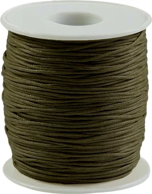 90 Meter / 1 Spule gewachste Baumwollschnur, 1mm tannengrün