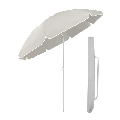 Produktbild von Sekey Sonnenschirm 180 cm Rund Balkonschirm Strandschirm mit Schutzhülle UV Schutz Windstabil Wasserabweisend, Hellbeige