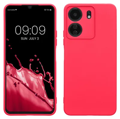 Produktbild von kwmobile Slim Case kompatibel mit Xiaomi Poco C65 / Redmi 13C Hülle - Handyhülle aus Silikon in Neon Pink
