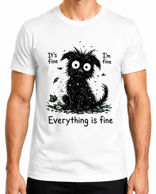 Immagine prodotto di Va bene, sto bene, tutto è a posto. T-shirt "Hund Statement", sarcasmo, per uomo, bianca, taglia 3XL