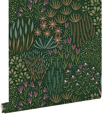 Produktbild von ESTAhome Tapete Blätter und Blumen Grün 50 x 900 cm