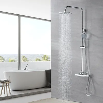 Produktbild von Thermostatische Duschsysteme – Regendusche – Handbrause – Duscharmatur – Duschset – Chrom