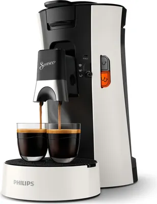 Produktbild von Philips Senseo® Select Kaffee Pad Maschine, 3 Kaffeespezialitäten, Kaffeestärkewahl Plus, Crema Plus, weiß (CSA230/00)
