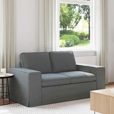 Imagen del producto de Sofá gris oscuro, 162 x 80 x 82 cm, tapizado en tela. Sofá para sala de estar, dormitorio, apartamento, habitación de invitados u oficina
