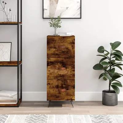 Image de vidaXL Sideboard chêne fumé 34,5x34x90 cm bois composite