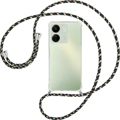 Produktbild von Handykette Backcover-Schutzhülle mit Band (Metall silberfarben) für Xiaomi Redmi 13C (6.71'') - camouflage