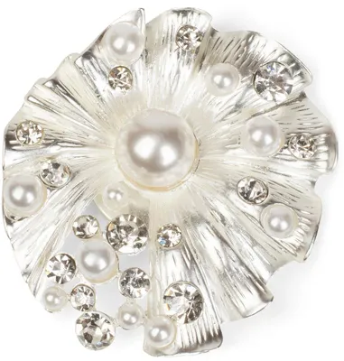 Produktbild von styleBREAKER Muschel Magnet Schmuck Anhänger mit Strass und Perlen für Schals, Tücher und Ponchos, Brosche, Damen 05050032