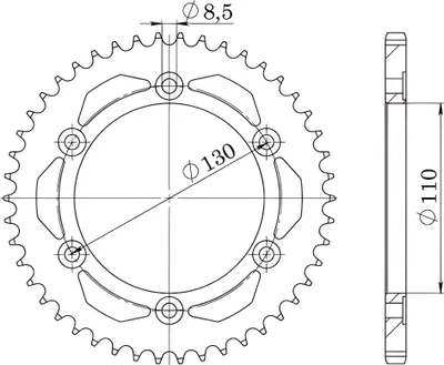 Immagine prodotto di In Acciaio Passo 428 - Z 46 Denti (Dis.12216)