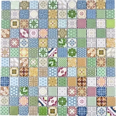Produktbild von Keramikmosaik CG Retro bunt 30x30 cm