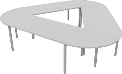 Produktbild von Quadrifoglio Konferenztisch Idea+ lichtgrau Trapezform, Vierkantrohr alu, 320,0 x 298,0 x 74,0 cm