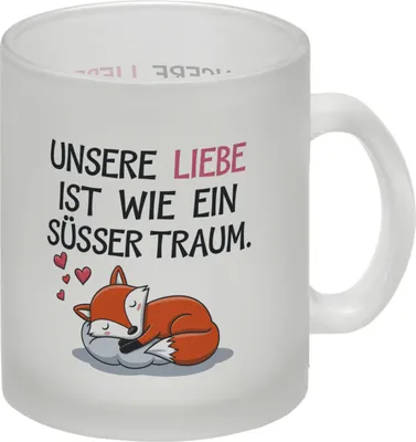 Produktbild von Fuchs Glas Tasse zum Valentinstag - süsser Traum