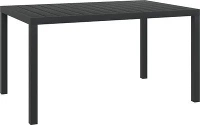 Image de Table de jardin noir 150 x 90 x 74 cm Aluminium et WPC