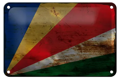 Produktbild von Blechschild Flagge Seychellen 18x12cm Flag Seychelles Rost Dekoration