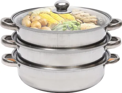 Obrázek produktu pro Parní vařič, 3 úrovně, vhodný do myčky, světle šedý