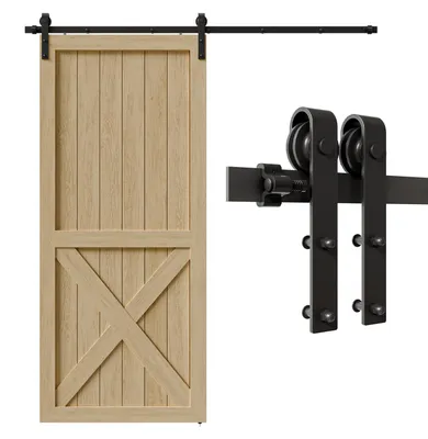 Schiebetür-Set 213 cm, J-Form, matt schwarz, für 1 Tür