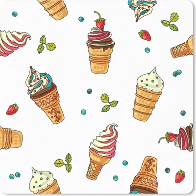 Produktbild von MuchoWow® Mauspad Mousepad Muster - Sommer - Eiscreme 30x30 cm - Mousepads - Maus Mat - Pad - Mausunterlage - Gaming
