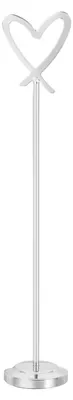Tafelnummerhalter Edelstahl, Herzclip, 30 x 5,2 cm, Silber