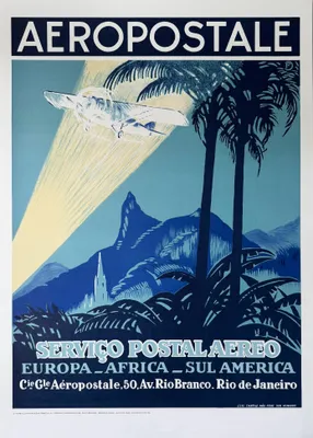 Image de AEROPOSTALE - Serviço Postal Aereo - Lithographie - 50x70cm Affiche Poster