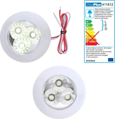 Produktbild von 2er Set Wohnwagen Wohnmobil Deckenleuchte Deckenlampe LED 290lm, 12V, ø95x25mm