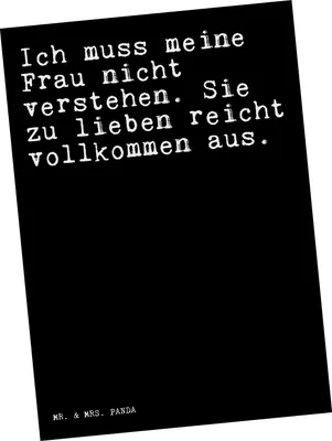 Produktbild von Mr. & Mrs. Panda Postkarte Ich muss meine Frau... - Schwarz - Geschenk, Ehefrau, Postkarten, Grußkarte, Ansichtskarten, Sprüche, Ansichtskarte, Freundin, Freund, Mann