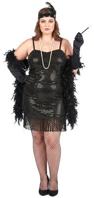 Immagine prodotto di Costume Charleston taglie forti da donna nero - XXL