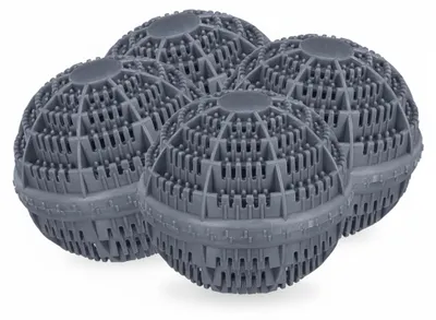 Image de Relaxdays, lot de 4 boules de lavage pour machine à laver, écologiques, douces pour la peau, lavage sans lessive, gris