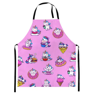Produktbild von Kinderschürze Kind Malschürze Kunstkittel Kochschürze Apron Werkschürze mit einem Fullprint motiv Unicorn Baby [074]