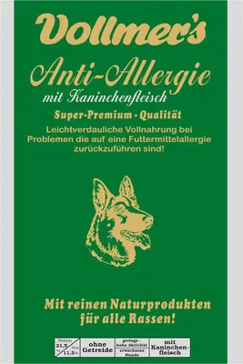 Produktbild von Vollmer's Anti-Allergie mit Kaninchen, Adult, jede Rasse, Kaninchen, 15 kg